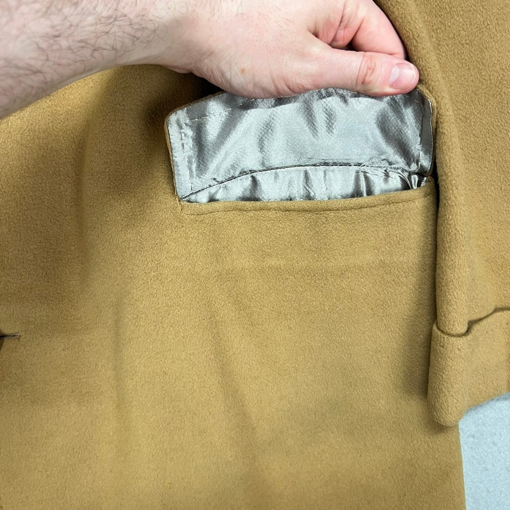 Vintage‎ 70's Ultissimo 100% Cashmere Overcoat Mens L Camel Tan Retro Academia - Picture 5 of 14